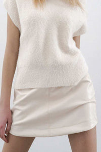 MIKIA: Faux Leather Skirt