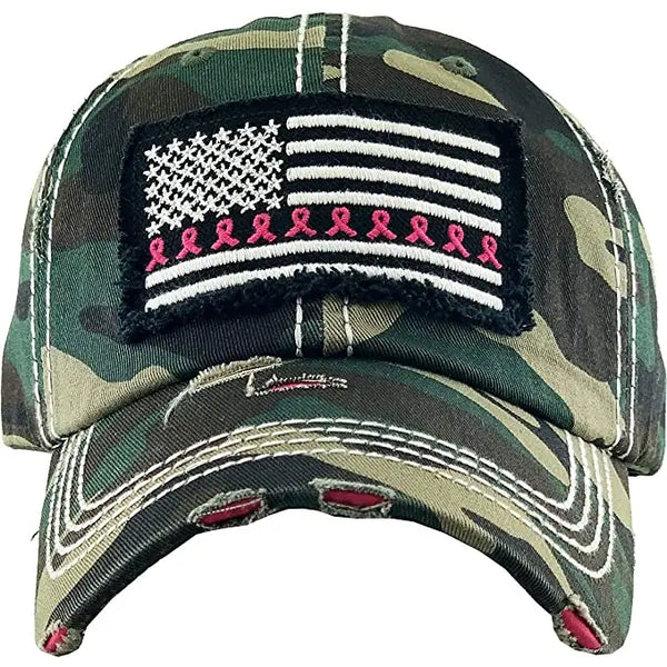 Camo Breast Cancer Patch Hat