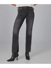 JASPER: Smokey Grey Mid Rise Straight Jeans