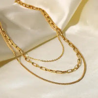 WS - 3 Layer Paperclip Necklace