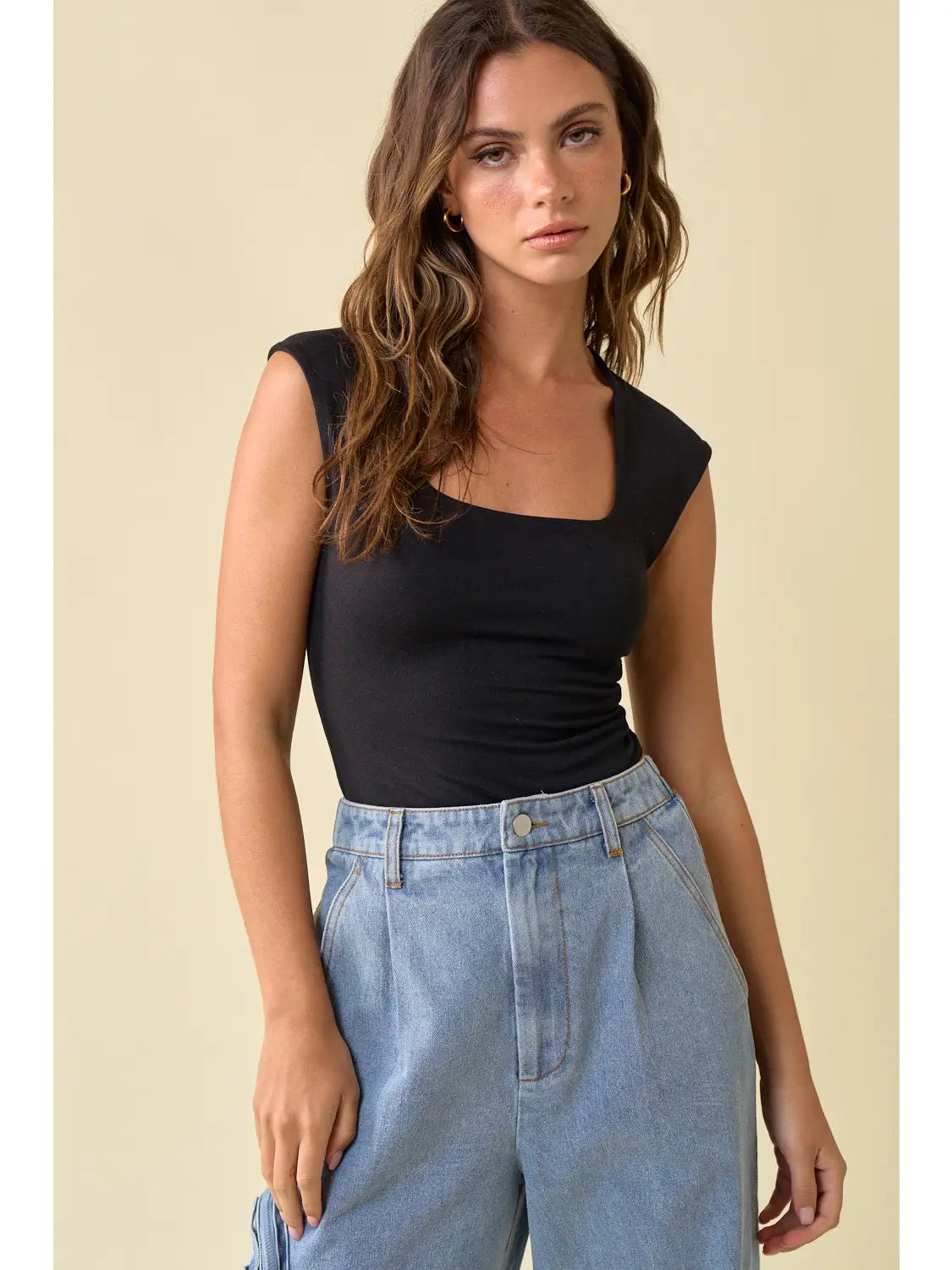 Square Neck Short Sleeve Bodysuit