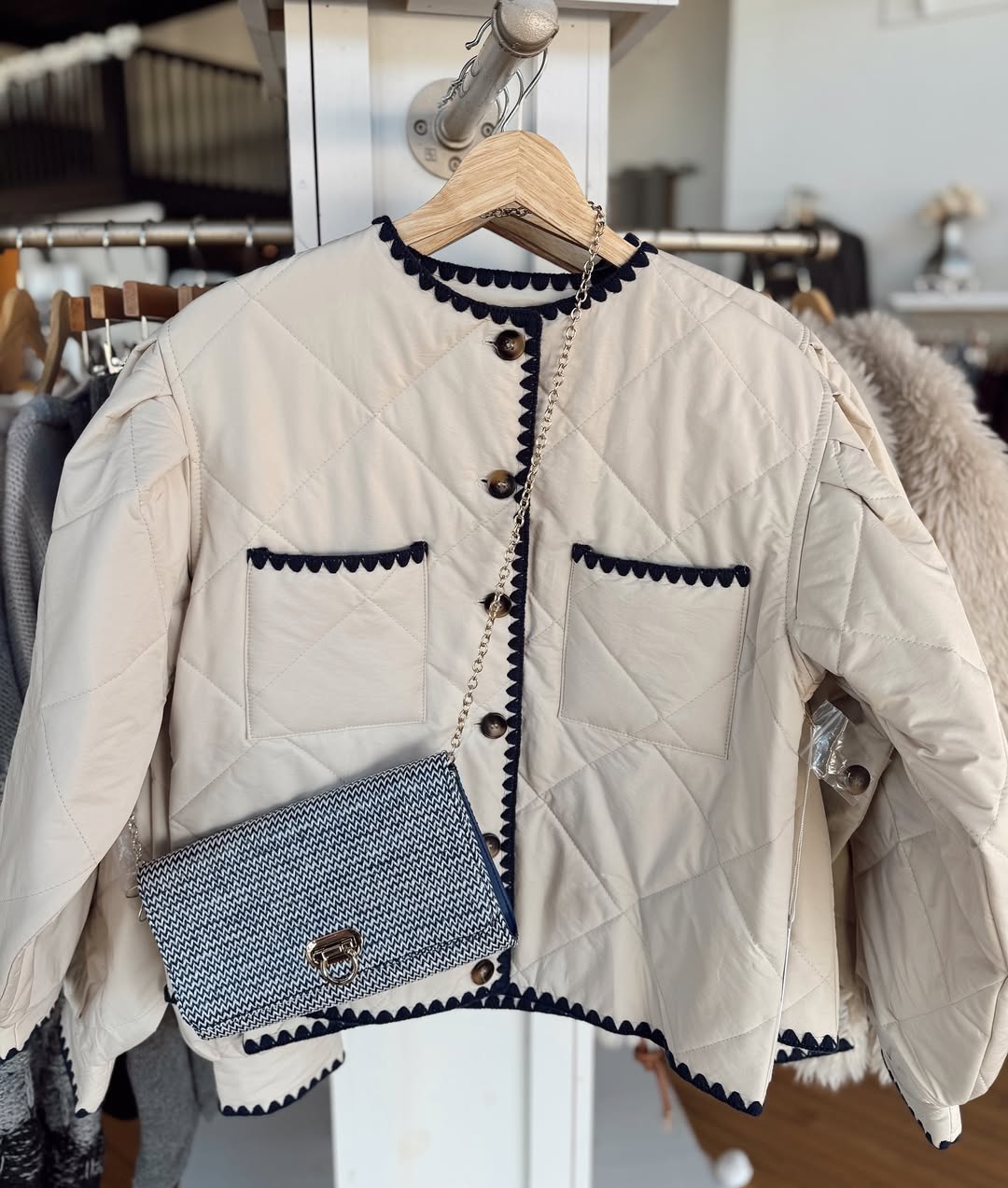 Brooklyn Whipstitch Quilted Jacket