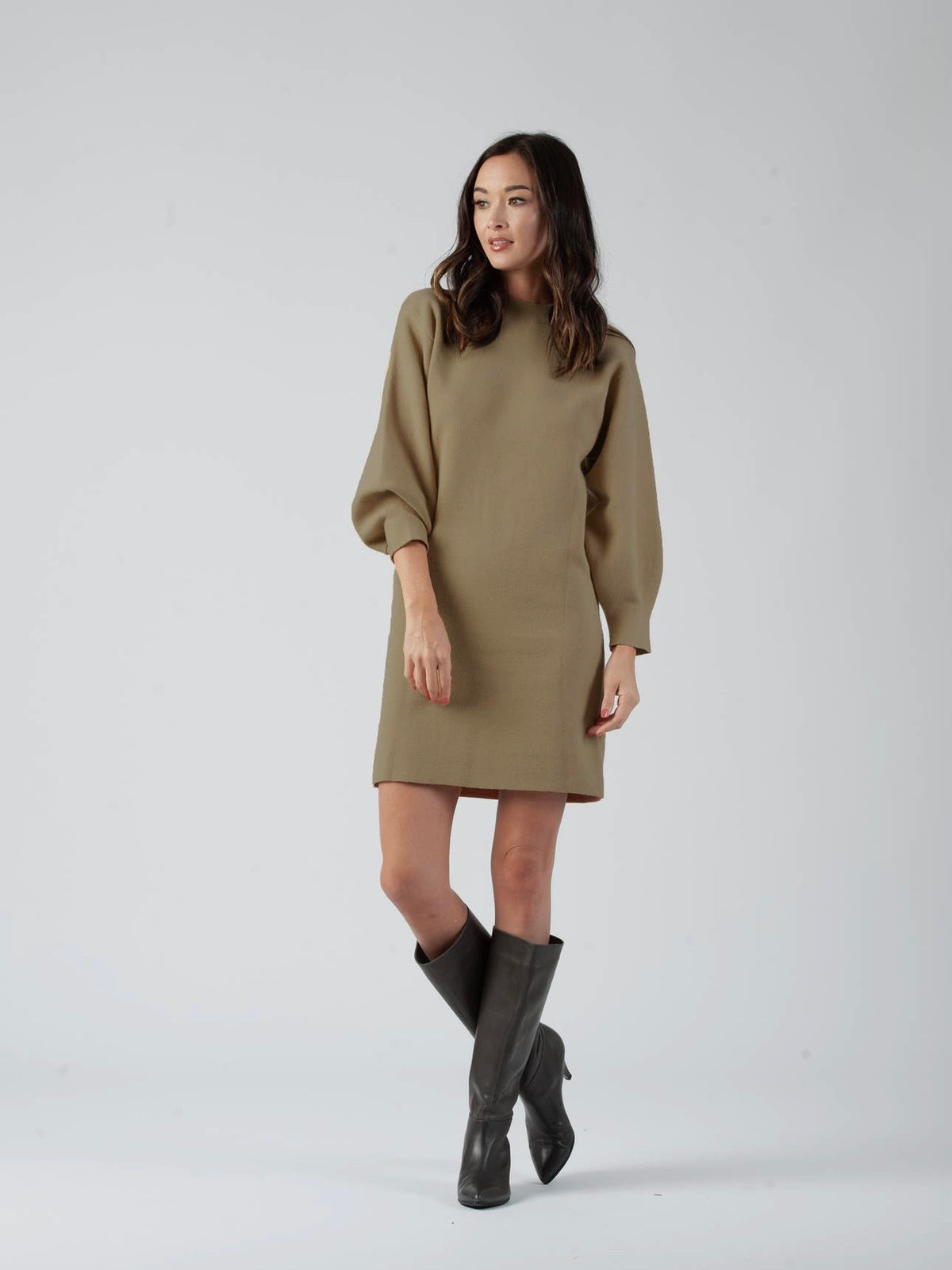 MIRANDA: Bubble Sleeve Sweater Dress