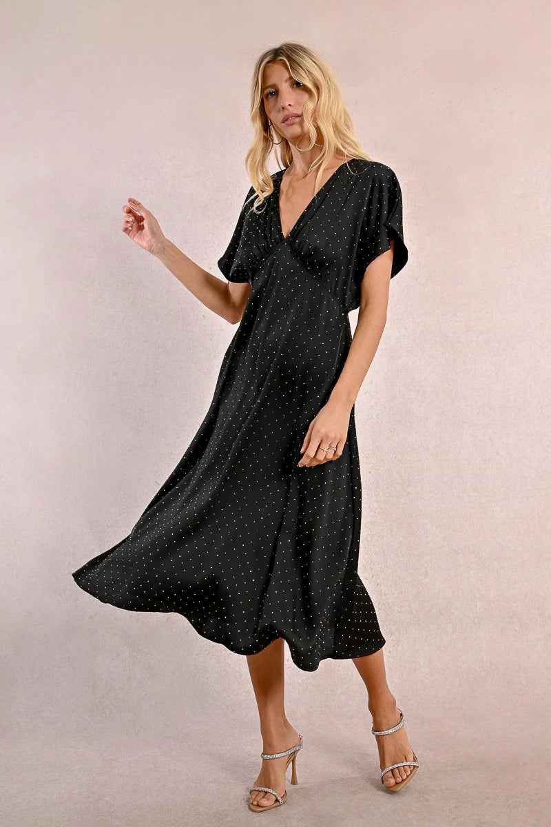 Small Rhinestone Satin Dress