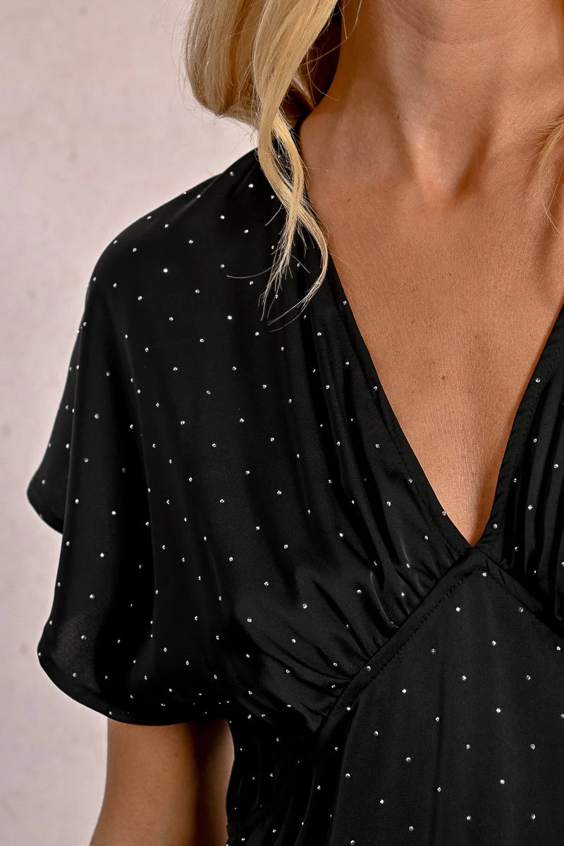 Small Rhinestone Satin Dress