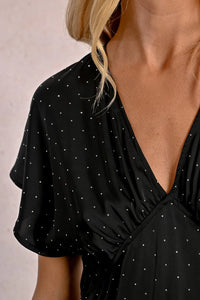 Small Rhinestone Satin Dress