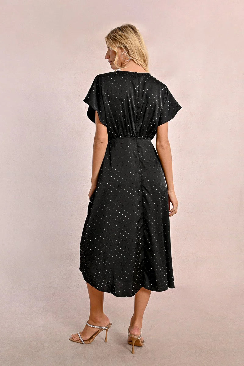 Small Rhinestone Satin Dress