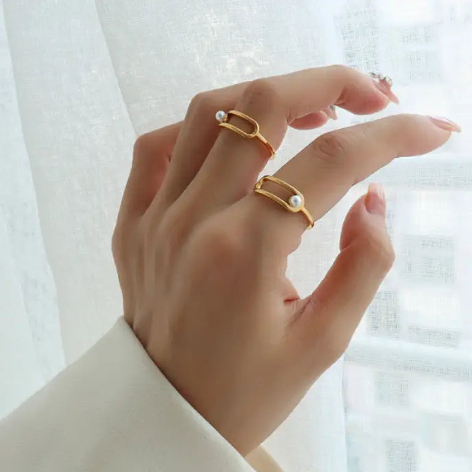 WS - Plated Pearl Ring