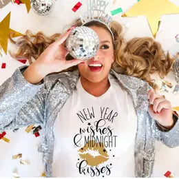 "New Year Wishes & Midnight Kisses" Tee