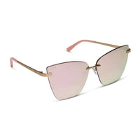 DIFF Becky V Sunglasses in Brushed Gold/Cherry Blossom