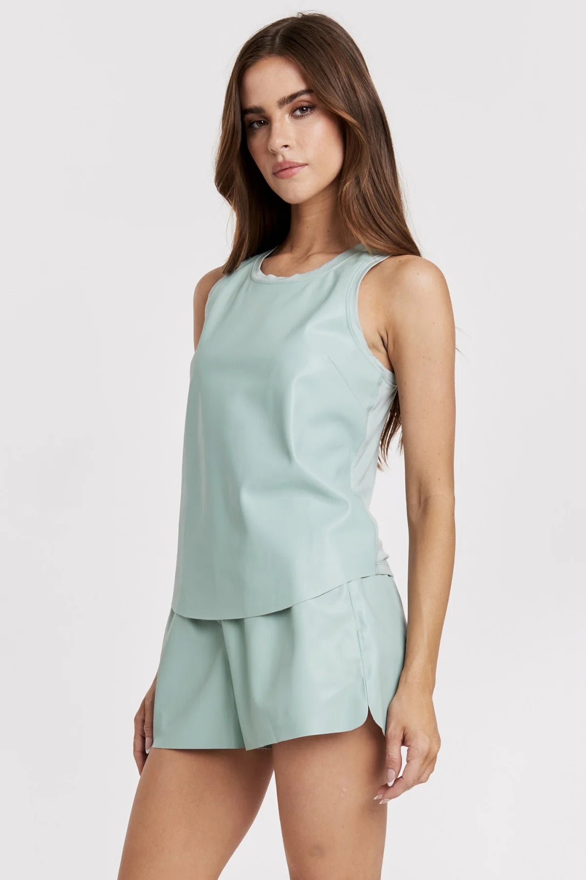 Carmela Vegan Leather Tank & Shorts