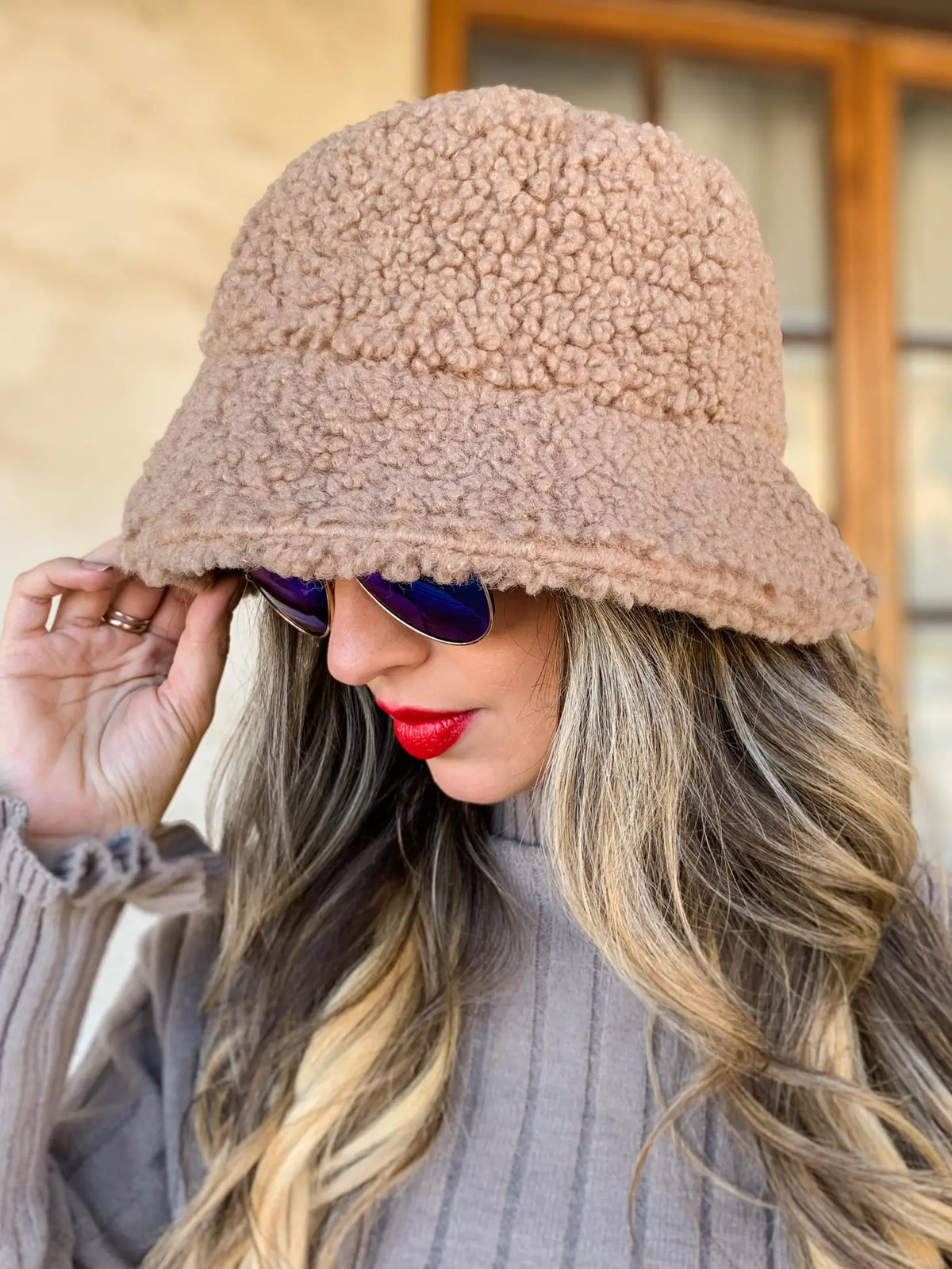 Soft Cozy Faux Shearling Teddy Bucket Hat