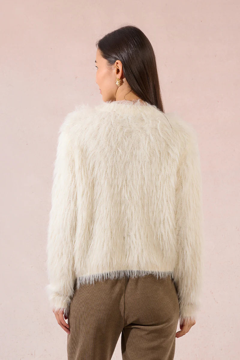 Fur-Effect Cardigan