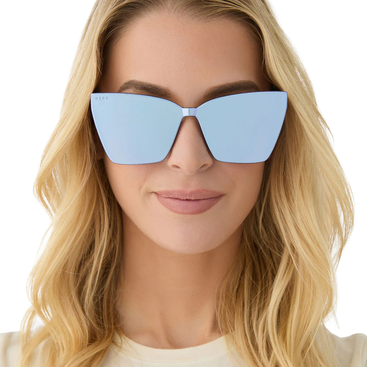 DIFF Goldie Sunglasses in Thistle/Lavender Mirror