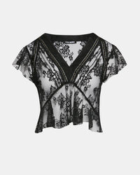 LEYLA: Black Lace Top