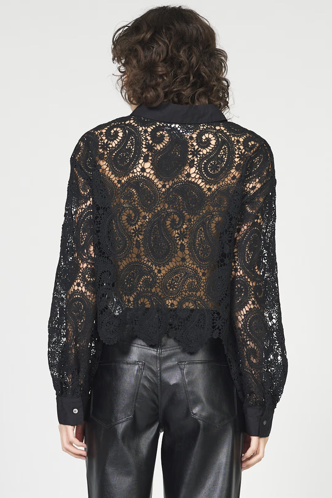 SUZETTE: Lace Button Up Shirt